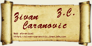 Živan Caranović vizit kartica